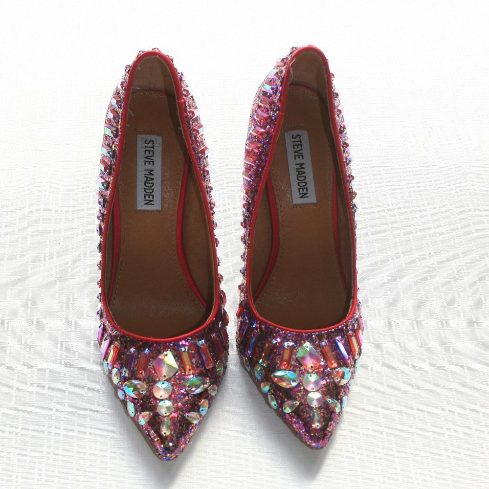 Steve Madden Galaxxie High Heel Shoes SPARKLE 7M